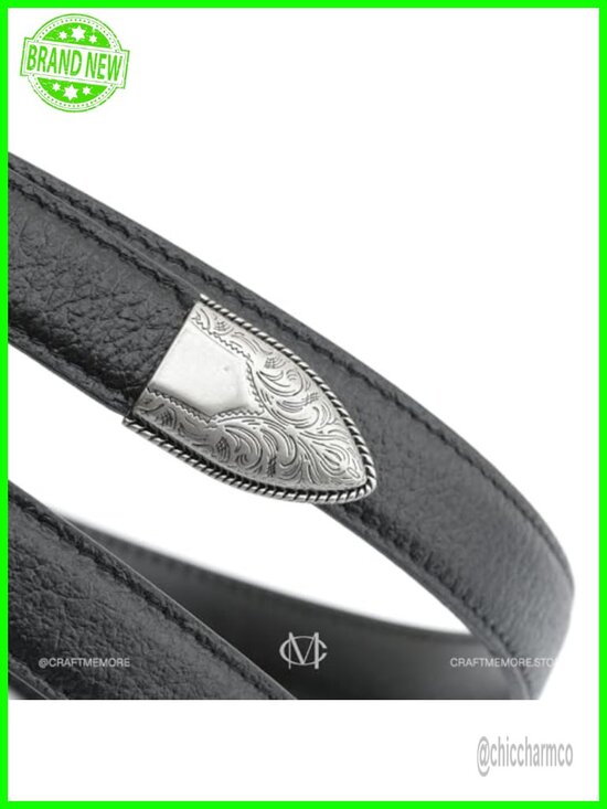 Genuine Cowhide Leather Belt with Oxidized Buckle 3/4 Inch main image 5